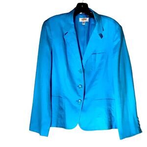 Talbots Blue Irish Linen Blazer. 12P
